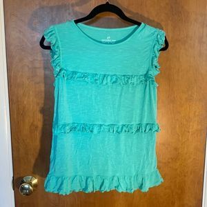 Southern Tide GUC green ruffled tank top size S